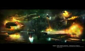 Epic Space Battle Background Illustrate An