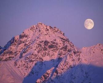 Moonrise Alpenglow Desktop Pc And Mac Wallpaper