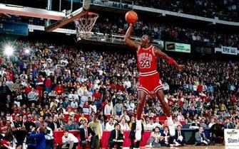 Year Old Michael Jordan Dunks At His Basketball Camp While Wearing