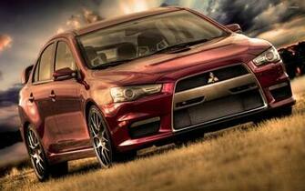 Red Mitsubishi Lancer Evolution Wallpaper Car