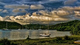 Harbor At Hog Island In Grenada HDr Wallpaper