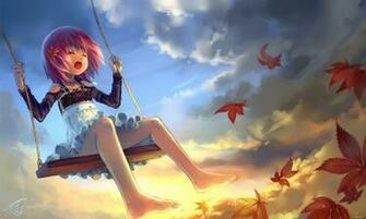 Swinging Anime Girls Wallpaper Theanimegallery