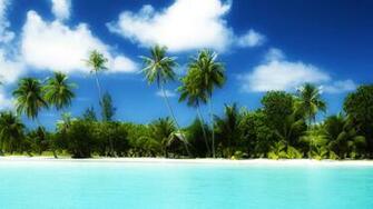 Tropical White Beach Full HD Desktop Wallpaper 1080p