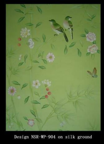 Chinese Wallpaper Chinoiserie Silk Hand