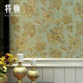 Flag Wallpaper Green Pure Paper American Rustic Flower Tv
