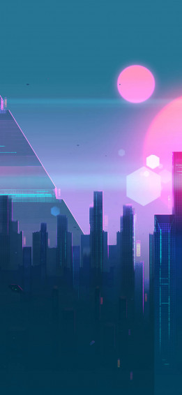 Future Cityscape Cyberpunk iPhone X Wallpaper