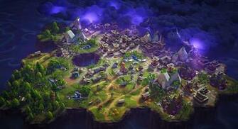 Wallpaper Fortnite Game Shooter City Magic Purple Tree