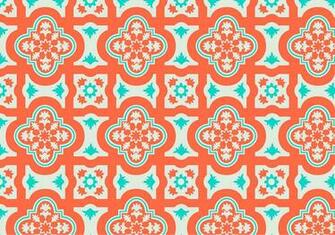 Orange And Teal Moroccan Pattern Background Vector