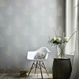 Verdant Gray Modern Wallpaper By Graham Brown