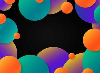 Colorful Orbs On Black Background Illustration Vector Eps10