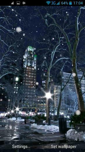 Snow Night City Live Wallpaper Apk