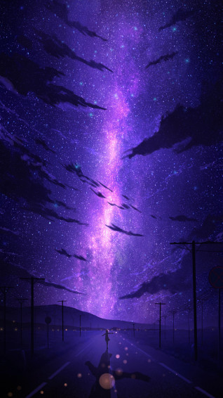 Starry Stars Night Sky Anime 4k Wallpaper iPhone HD Phone 6500f