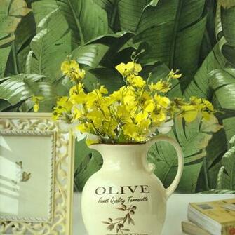 Shipping Tropical Green Plants Banana Leaf Eco Friendly Wallpaper