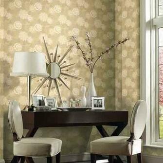 Candice Olson Dimensional Surfaces Dahlia And Leaf Toss Wallpaper