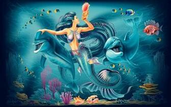 Deep Sea Fish Angel And Shell HD Wallpaper Rocks