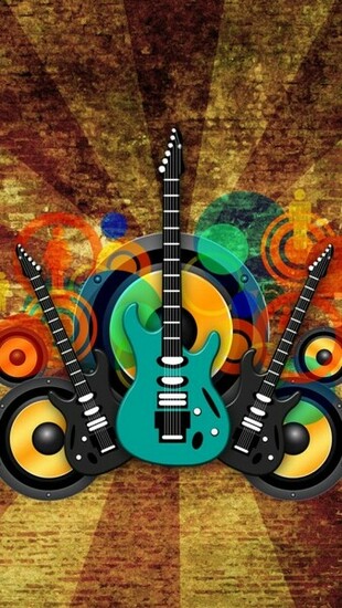 Vintage Music Guitars Wallpaper iPhone