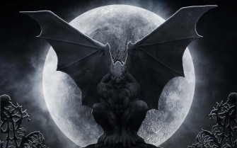Enigmatic Dark Creature In A Mysterious Forest Wallpaper
