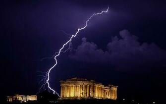 Widescreen Lightning Most Wallpaper