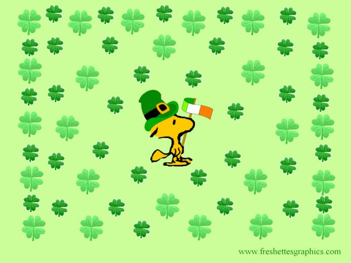 Woodstock Peanuts St Patrick S Day Wallpaper
