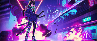 Katana Anime Girl Neon 4k Wallpaper Resolution HD Image