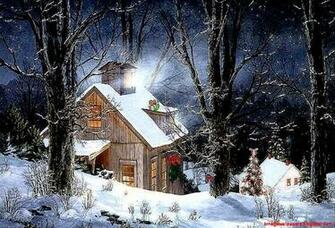 Christmas Scane In Snowy Mountains Wallpaper Mega