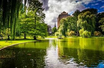 Wallpaper Boston Usa Massachusetts Nature Pond Parks Trees