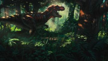 Wallpaper Tyrannosaurus Dinosaur Jungle