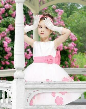 Digital Background Gazebo Pink Flowers Summer Backdrop