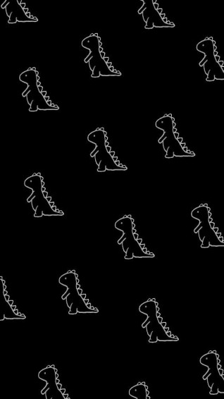 Dino Preto Cute Simple Wallpaper For Phone