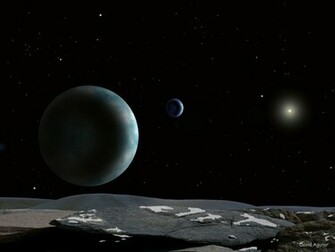 Pluto Charon Seen From Newfound Satellite