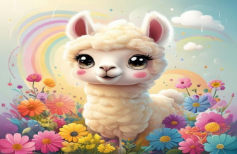 Kawaii Llama Wallpaper