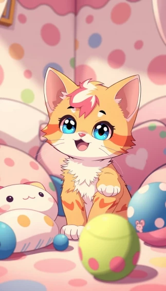 Cute Anime Kitten Wallpaper