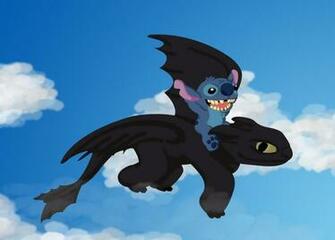 Stitch And Toothless By Huai