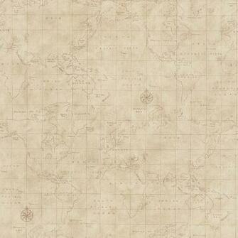 Allen Roth Neutral Map Toile Wallpaper For The Home