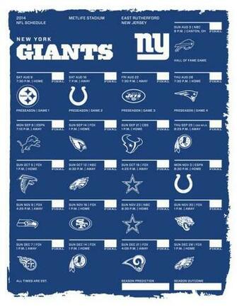 New York Giants Nfl Schedule Schedules