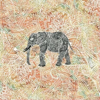 Colorful Tribal Elephant Wallpaper Paisley