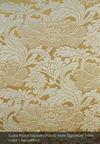 Tudor Floral Tapestry Fabric From Signature Prints Black