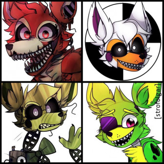 Fnaf Nightmare Foxy Lolbit Phantom Mangle Blacklight