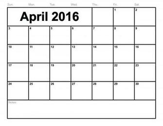 April Calendar Printable Blank Jpg
