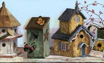 Birdhouse Wallpaper Border Inc