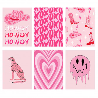Pink Cowgirl Collage Aesthetic Wallpaper