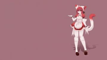 Wallpaper Furry Anthro Redhead Maid Outfit Cat Girl Bell