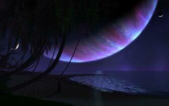 Purple Planet On The Beach Wallpaper