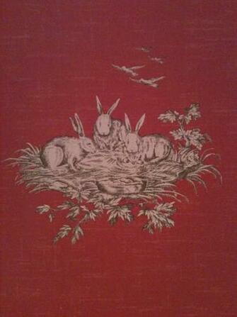 Pink Rabbit Toile Wallpaper Easter