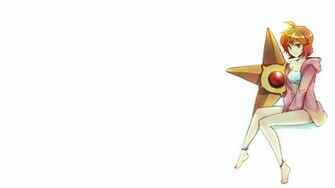 Pokemon Misty White Background Staryu Wallpaper Art