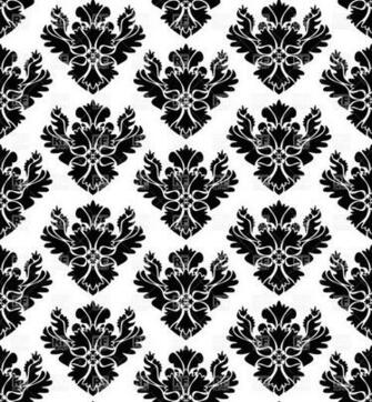 Seamless Black And White Damask Wallpaper Royalty