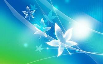 Blue Crystal Leaves Wallpaper HD