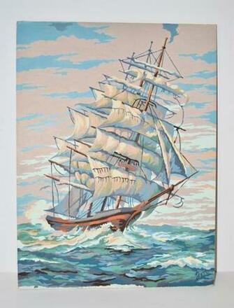 Old Pirate Ship Painting Vintage Paint By