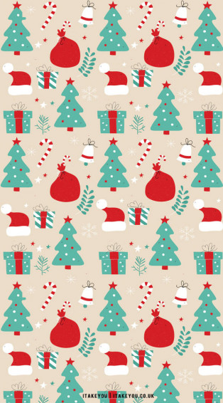 Preppy Christmas Wallpaper Ideas Green And Red On Nude