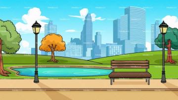 Modern City Park Background Cartoon Clipart Vector Friendlystock